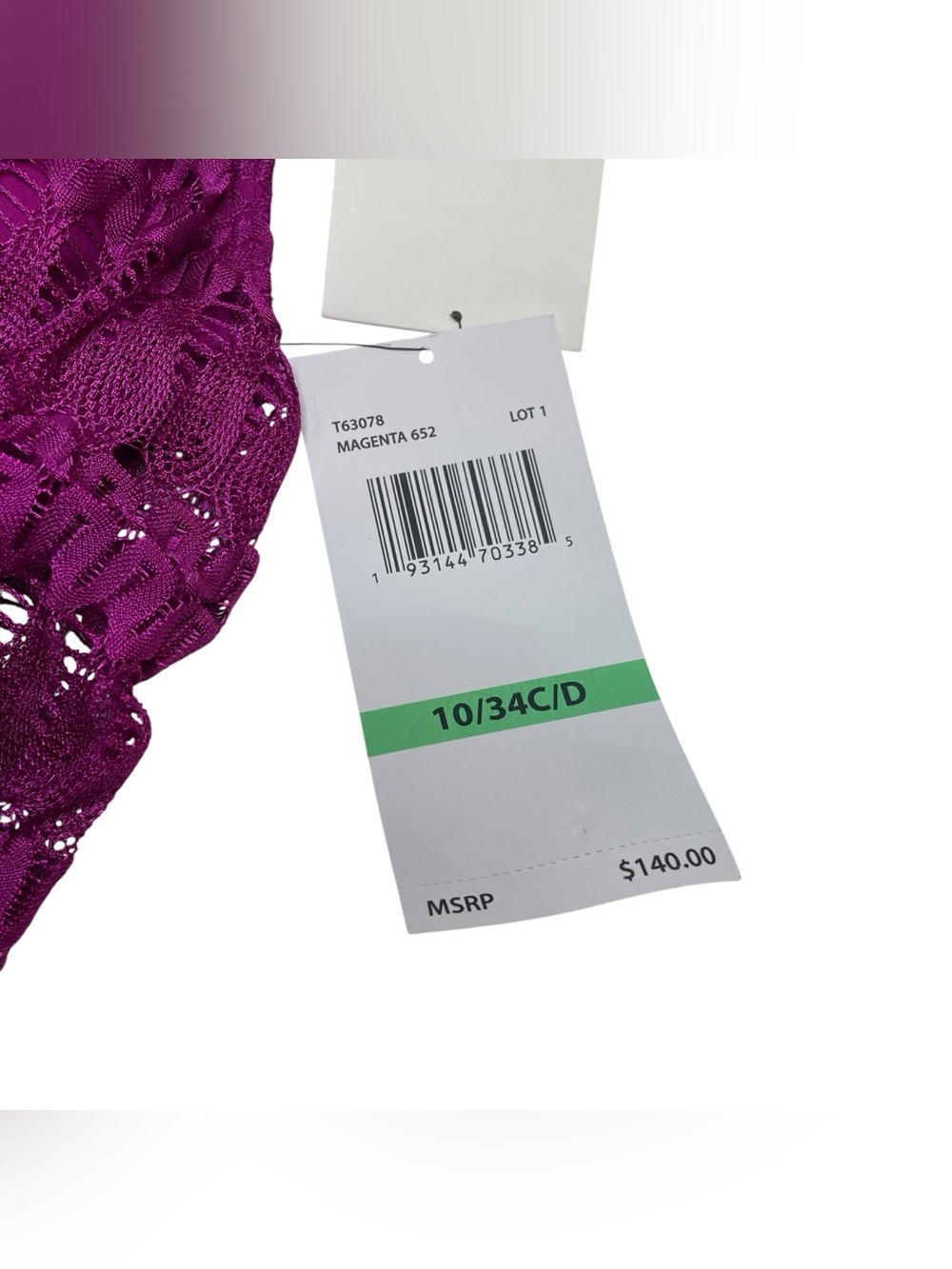Contours by Coco Reef Amaris Lace One Piece Swimsuit Magenta Size 10 / 34C/D New - Picture 6 of 8